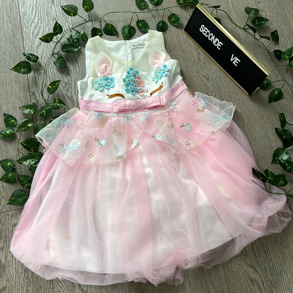 Unicorn tulle special occasion dress dress for toddler - Picture 1 of 6